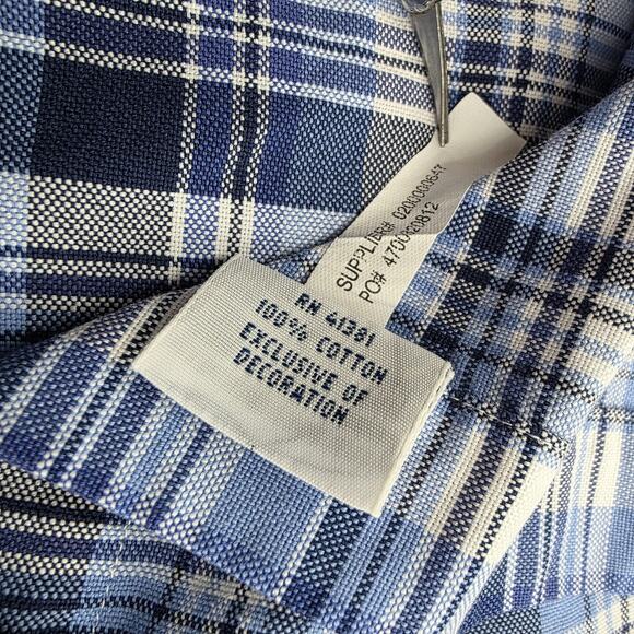 Ralph Lauren Shirt Mens XL Blue Plaid Short Sleeve Oxford Cloth Button Down - Picture 15 of 15